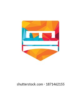 Bed vector logo design. Bed store icon logo design.