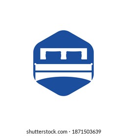 Bed vector logo design. Bed store icon logo design.