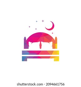 Bed vector logo design. Bed store icon logo design.	