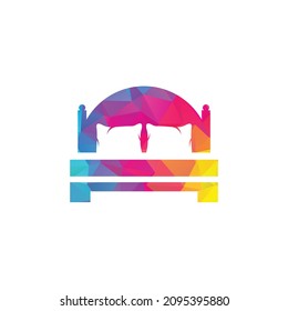 Bed vector logo design. Bed store icon logo design.	