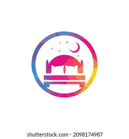 Bed vector logo design. Bed store icon logo design.