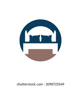 Bed vector logo design. Bed store icon logo design.