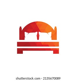 Bed vector logo design. Bed store icon logo design.	