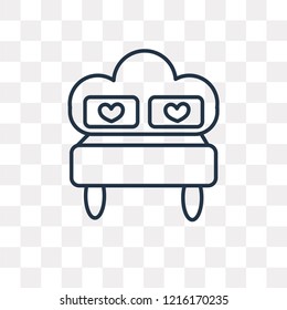 Bed vector outline icon isolated on transparent background, high quality linear Bed transparency concept can be used web and mobile