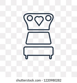 Bed vector outline icon isolated on transparent background, high quality linear Bed transparency concept can be used web and mobile