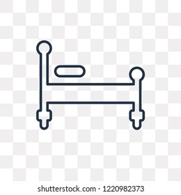 Bed vector outline icon isolated on transparent background, high quality linear Bed transparency concept can be used web and mobile