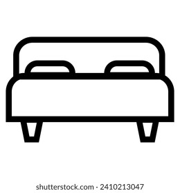 bed, vector symbol, set isolated on white
