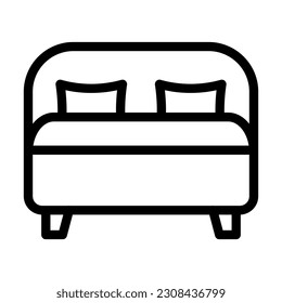 Bed Vector Thick Line Icon For Personal And Commercial Use.
