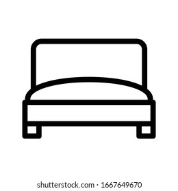 icono de línea delgada del vector de cama 