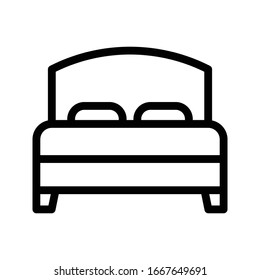 icono de línea delgada del vector de cama 