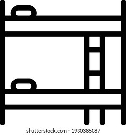 bed vector thin line icon