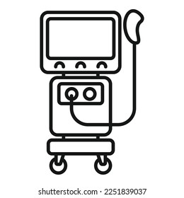 Bed ventilator machine icon outline vector. Medical patient. Care device