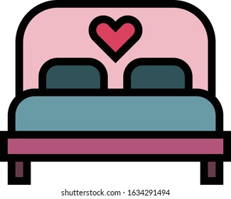 Bed - Wedding icon set. High quality filled outline vector illustration for website and mobile application.