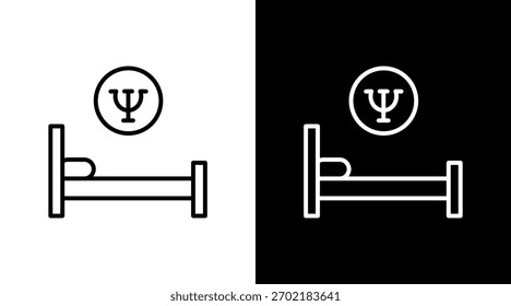 Bed White Icon Set Design
