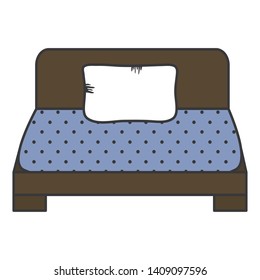 bed of wooden furniture icon