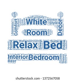 bed word cloud. tag cloud about bed