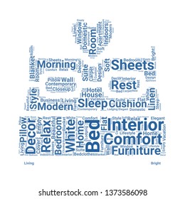 bed word cloud. tag cloud about bed