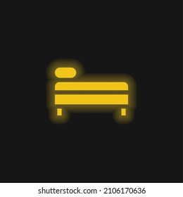 Buttergelbes leuchtendes Neonsymbol