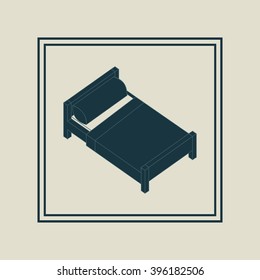 bed_3d. Vector illustration.