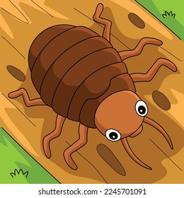 Bedbug Animal Colored Cartoon Illustration