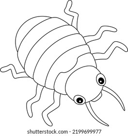 Bedbug Animal Isolated Coloring Page for Kids