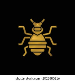 Bedbug gold plated metalic icon or logo vector