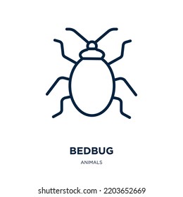 bedbug icon from animals collection. Thin linear bedbug, insect, bug outline icon isolated on white background. Line vector bedbug sign, symbol for web and mobile