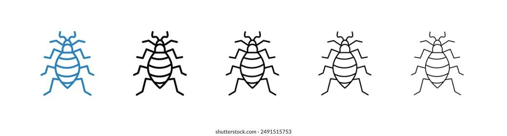 Bedbug icon in black and blue