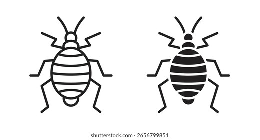 Bedbug icon, outline vector sign, linear and solid style pictogram isolated on white.