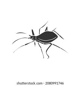 Bedbug Icon Silhouette Illustration. Insect Vector Graphic Pictogram Symbol Clip Art. Doodle Sketch Black Sign.