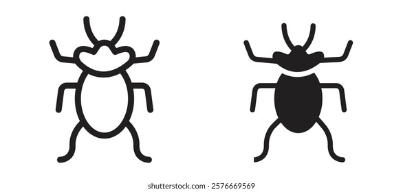 Bedbug icons in outline and stroke versions