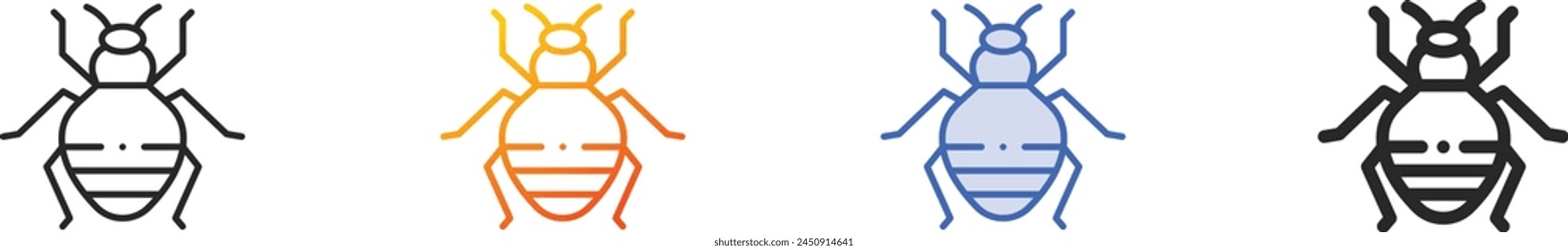 bedbug icon.Thin Linear, Gradient, Blue Stroke and bold Style Design Isolated On White Background
