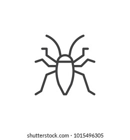 Bedbug insect line icon, outline vector sign, linear style pictogram isolated on white. Cockroach, bug symbol, logo illustration. Editable stroke