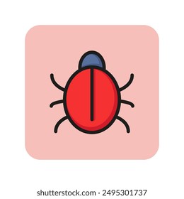 Bedbug line icon. Insect, infection, pest. Allergy concept. Vector illustration can be used for topics like fauna, agriculture, healthcare