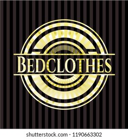 Bedclothes gold shiny emblem