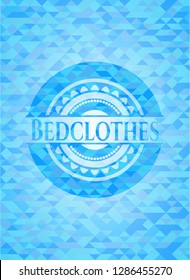 Bedclothes realistic light blue mosaic emblem
