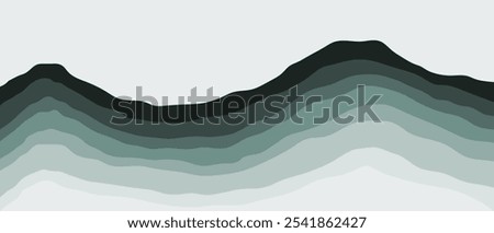 Bedded sedimentary mountain. Rock folding cross section.	