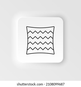 Bedding, cushion icon. Simple element illustration natural concept. Bedding, cushion icon. Neumorphic style vector icon