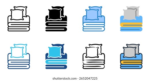 Bedding icon set multiple style collection 
