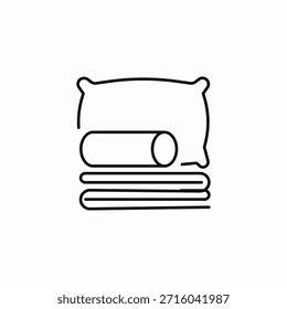 bedding linen pillow stack icon sign vector