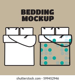 Bedding mockup and sample patterns fills 