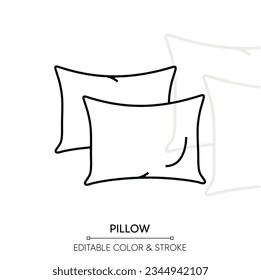 Icono de contorno de almohada de cama | Pillow Svg, Clipart, Gráficos