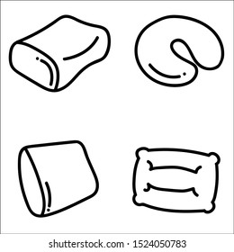 Bedding and pillow vector Icons.