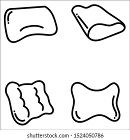 Bedding and pillow vector Icons.