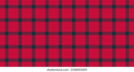 Roupa de cama xadrez tartan, textura de fundo padrão mexicano. Close-up vetor de tecido têxtil sem costura na paleta de cores vermelha e escura.