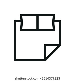 Bedding set for double bed isolated icon, double duvet cover set vector icon with editable stroke