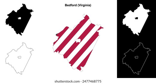 Bedford County (Virginia) outline map set