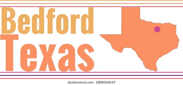 Bedford Texas City Marked On Map