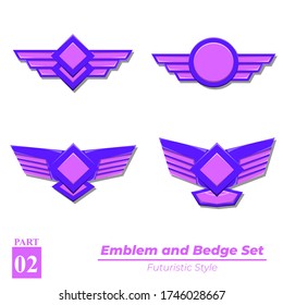 Bedge and emblem template design with futuristic style Part 2. For logo and for ornament.Vector Illustration, easy to change colour.