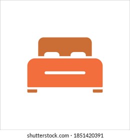 Bed,Hotel Flat Icon Vector Logo Vorlage Illustration